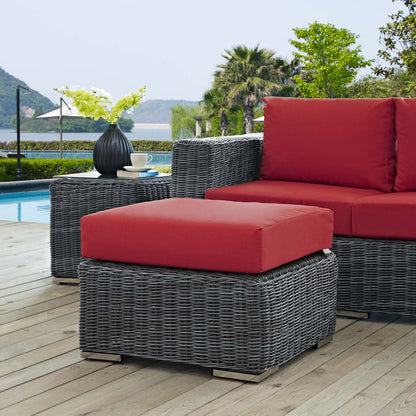 Summon Outdoor Patio Sunbrella® Ottoman - Canvas Red