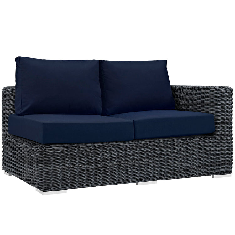Summon Outdoor Patio Sunbrella® Right Arm Loveseat - Canvas Navy