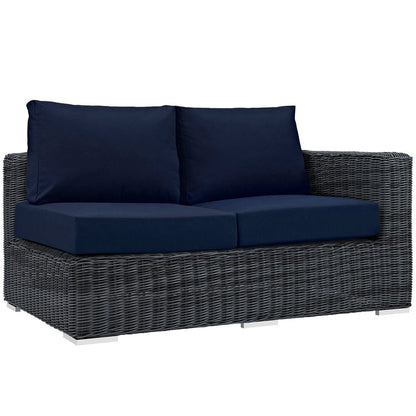 Summon Outdoor Patio Sunbrella® Right Arm Loveseat - Canvas Navy