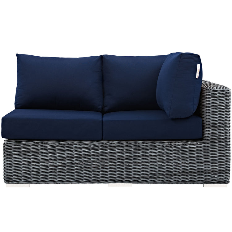 Summon Outdoor Patio Sunbrella® Right Arm Loveseat - Canvas Navy