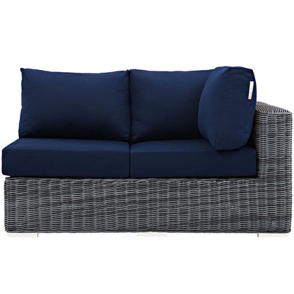 Summon Outdoor Patio Sunbrella® Right Arm Loveseat - Canvas Navy