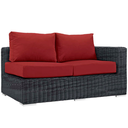 Summon Outdoor Patio Sunbrella® Right Arm Loveseat - Canvas Red