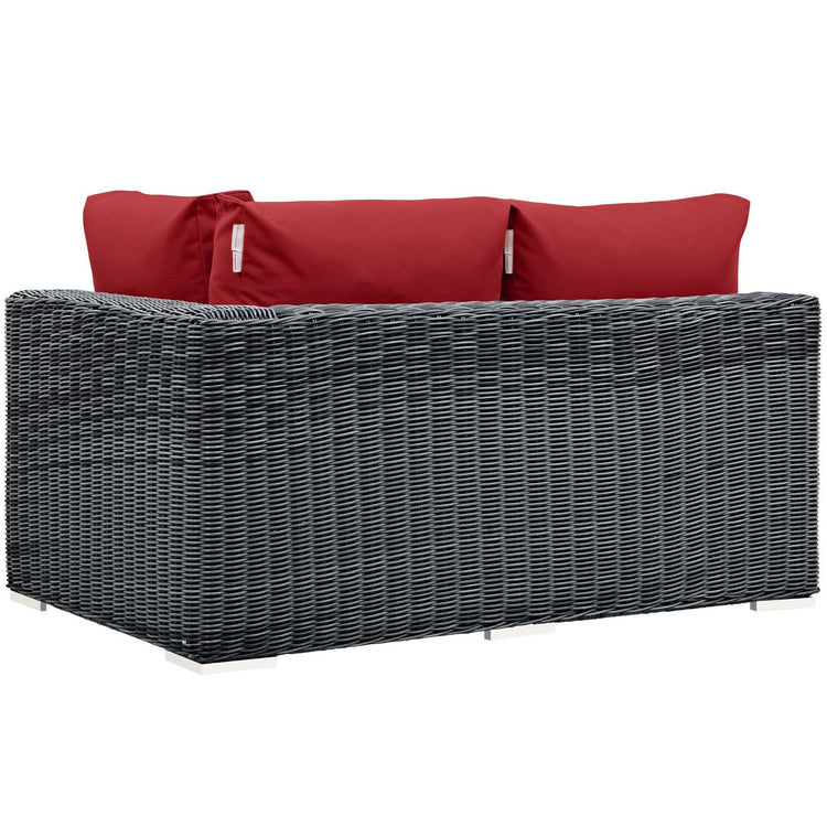 Summon Outdoor Patio Sunbrella® Right Arm Loveseat - Canvas Red