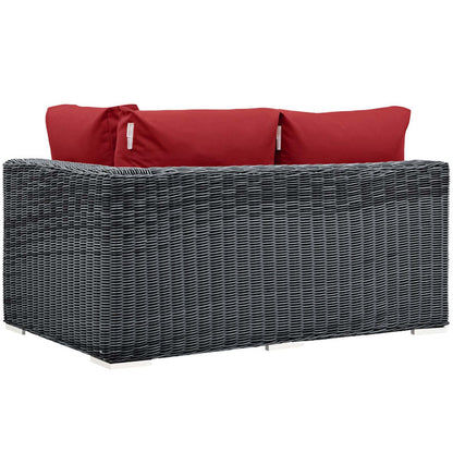 Summon Outdoor Patio Sunbrella® Right Arm Loveseat - Canvas Red