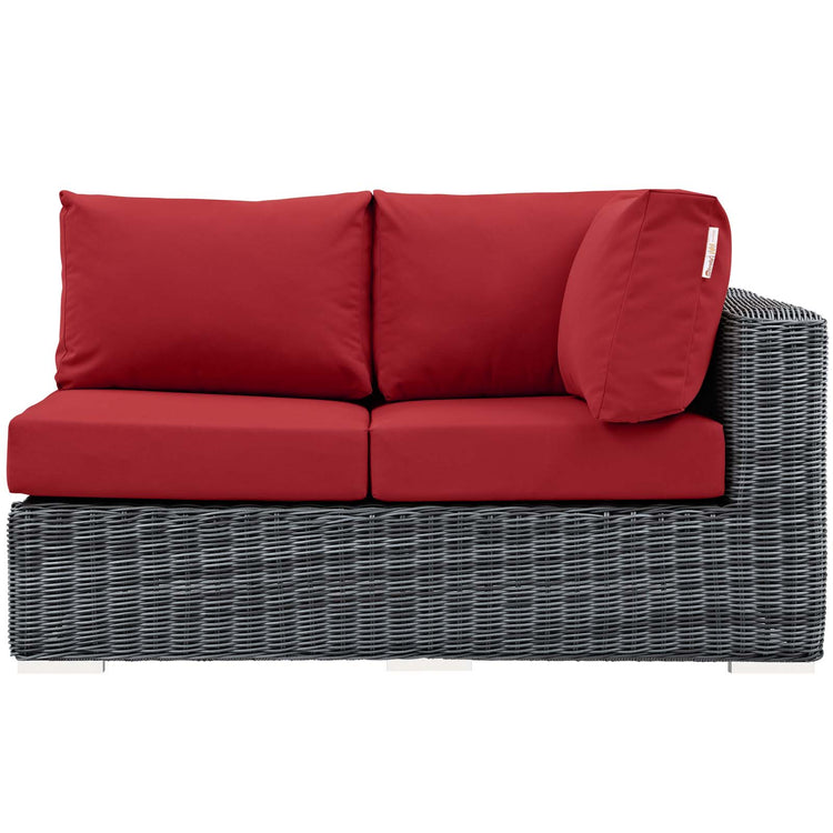 Summon Outdoor Patio Sunbrella® Right Arm Loveseat - Canvas Red