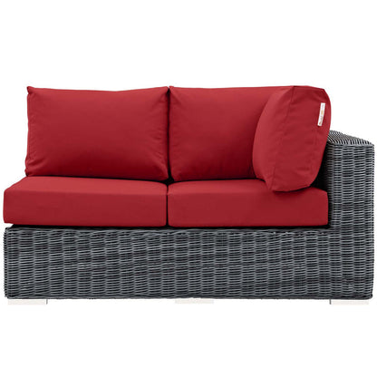 Summon Outdoor Patio Sunbrella® Right Arm Loveseat - Canvas Red