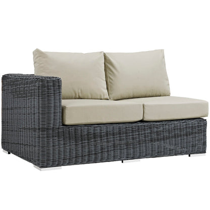 Summon Outdoor Patio Sunbrella® Left Arm Loveseat - Canvas Antique Beige