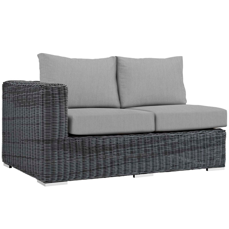 Summon Outdoor Patio Sunbrella® Left Arm Loveseat - Canvas Gray
