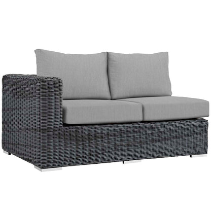 Summon Outdoor Patio Sunbrella® Left Arm Loveseat - Canvas Gray