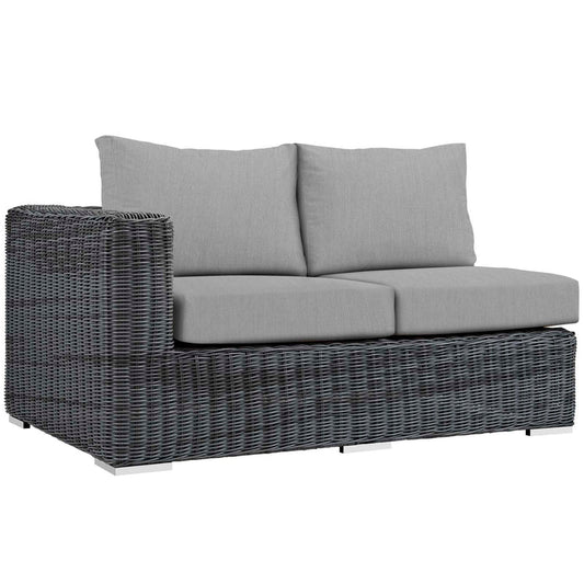 Summon Outdoor Patio Sunbrella® Left Arm Loveseat - Canvas Gray