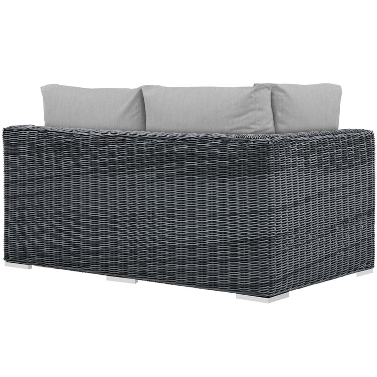 Summon Outdoor Patio Sunbrella® Left Arm Loveseat - Canvas Gray