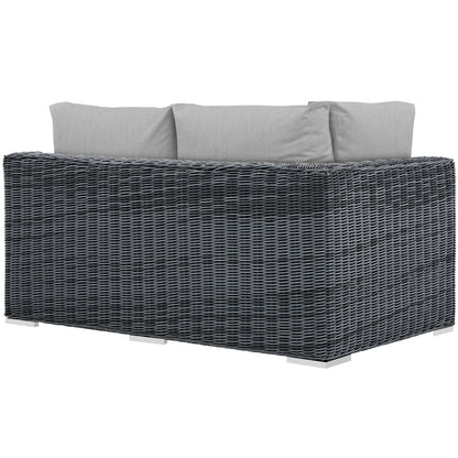 Summon Outdoor Patio Sunbrella® Left Arm Loveseat - Canvas Gray