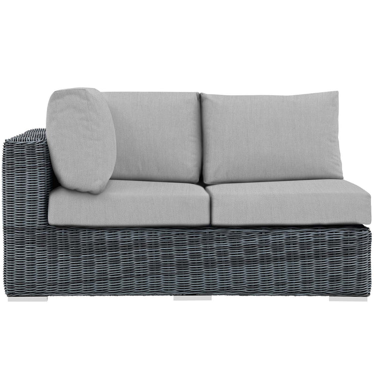 Summon Outdoor Patio Sunbrella® Left Arm Loveseat - Canvas Gray