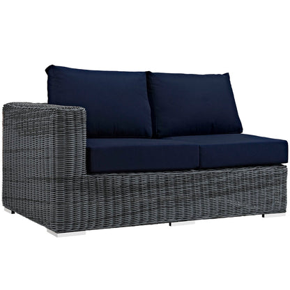 Summon Outdoor Patio Sunbrella® Left Arm Loveseat - Canvas Navy