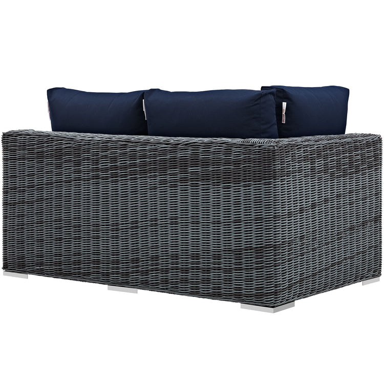 Summon Outdoor Patio Sunbrella® Left Arm Loveseat - Canvas Navy