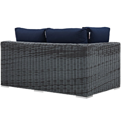 Summon Outdoor Patio Sunbrella® Left Arm Loveseat - Canvas Navy