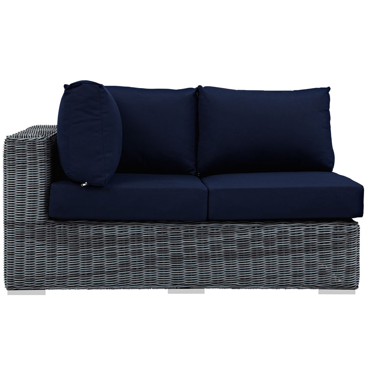Summon Outdoor Patio Sunbrella® Left Arm Loveseat - Canvas Navy