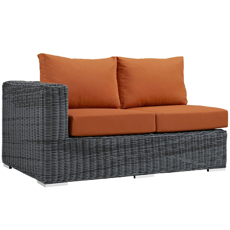 Summon Outdoor Patio Sunbrella® Left Arm Loveseat - Canvas Tuscan