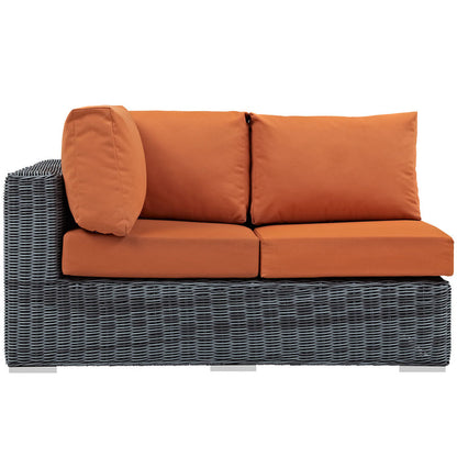 Summon Outdoor Patio Sunbrella® Left Arm Loveseat - Canvas Tuscan