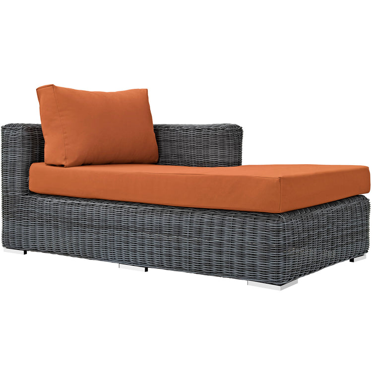 Summon Outdoor Patio Sunbrella® Right Arm Chaise - Canvas Tuscan