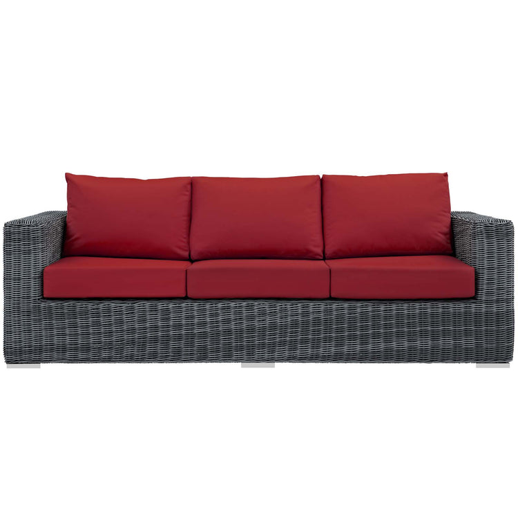 Summon Outdoor Patio Sunbrella® Sofa - Canvas Red