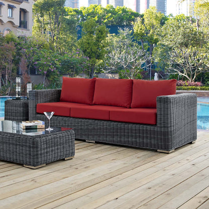 Summon Outdoor Patio Sunbrella® Sofa - Canvas Red