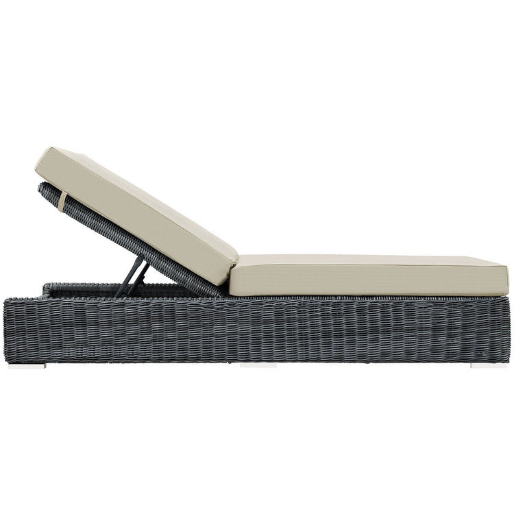 Summon Outdoor Patio Sunbrella® Chaise Lounge - Canvas Antique Beige