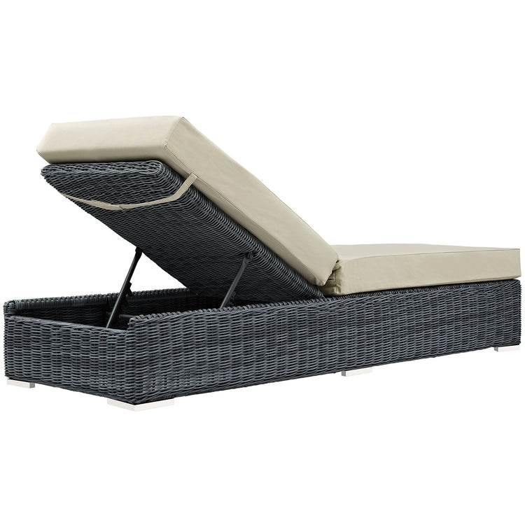 Summon Outdoor Patio Sunbrella® Chaise Lounge - Canvas Antique Beige