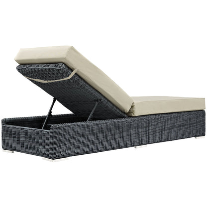 Summon Outdoor Patio Sunbrella® Chaise Lounge - Canvas Antique Beige