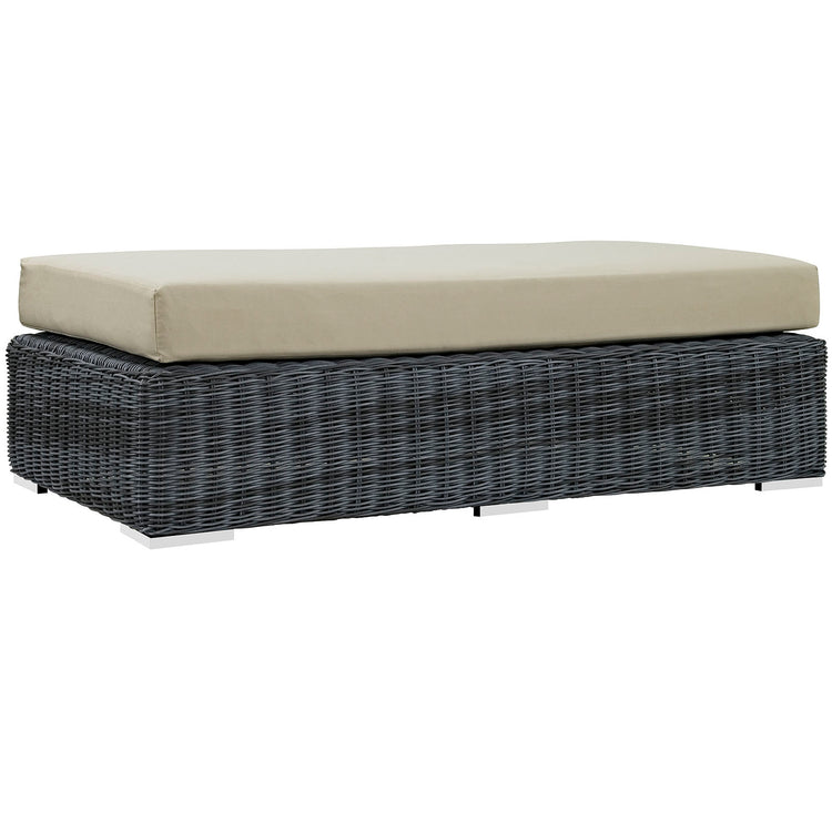Summon Outdoor Patio Sunbrella® Rectangle Ottoman - Canvas Antique Beige