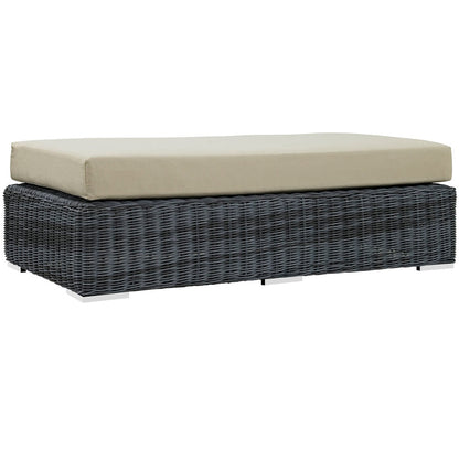 Summon Outdoor Patio Sunbrella® Rectangle Ottoman - Canvas Antique Beige