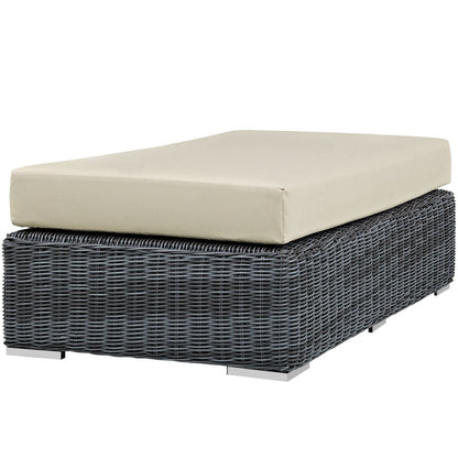 Summon Outdoor Patio Sunbrella® Rectangle Ottoman - Canvas Antique Beige