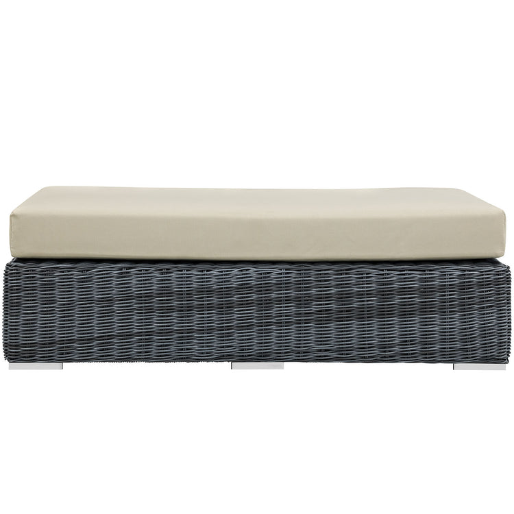 Summon Outdoor Patio Sunbrella® Rectangle Ottoman - Canvas Antique Beige