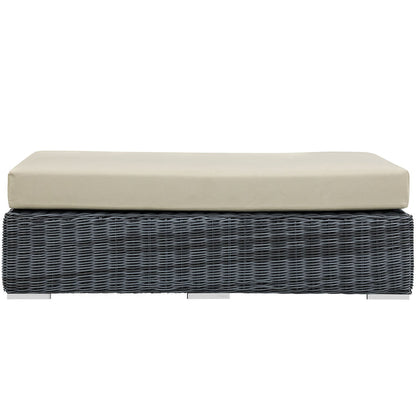 Summon Outdoor Patio Sunbrella® Rectangle Ottoman - Canvas Antique Beige