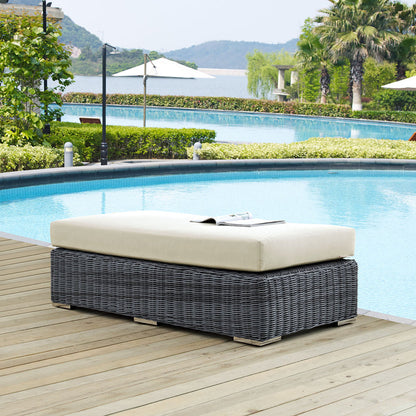 Summon Outdoor Patio Sunbrella® Rectangle Ottoman - Canvas Antique Beige