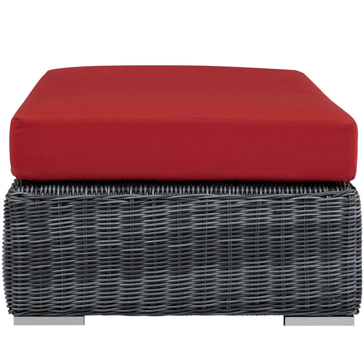 Summon Outdoor Patio Sunbrella® Rectangle Ottoman - Canvas Red