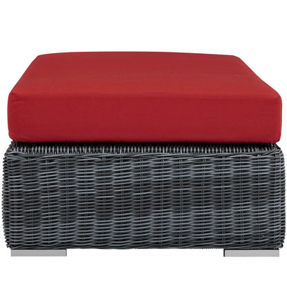 Summon Outdoor Patio Sunbrella® Rectangle Ottoman - Canvas Red