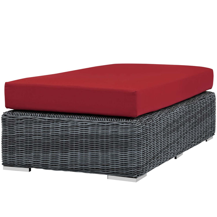 Summon Outdoor Patio Sunbrella® Rectangle Ottoman - Canvas Red