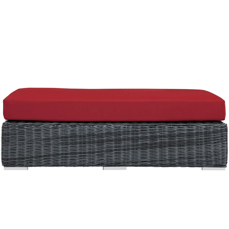 Summon Outdoor Patio Sunbrella® Rectangle Ottoman - Canvas Red