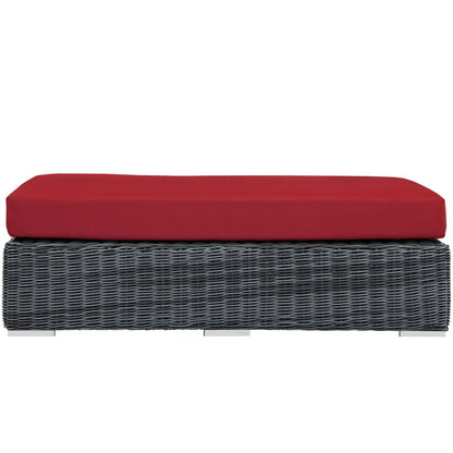 Summon Outdoor Patio Sunbrella® Rectangle Ottoman - Canvas Red