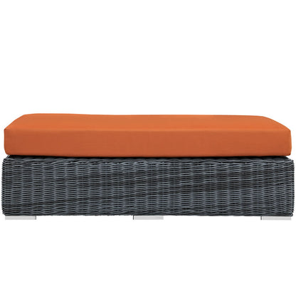 Summon Outdoor Patio Sunbrella® Rectangle Ottoman - Canvas Tuscan