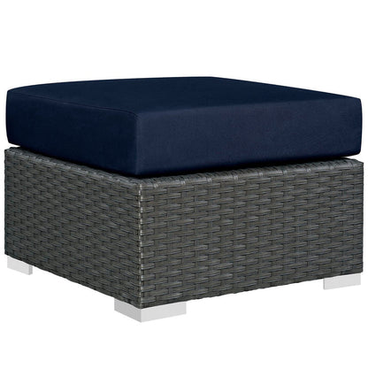 Sojourn 3 Piece Outdoor Patio Sunbrella® Sectional Set - Canvas Navy