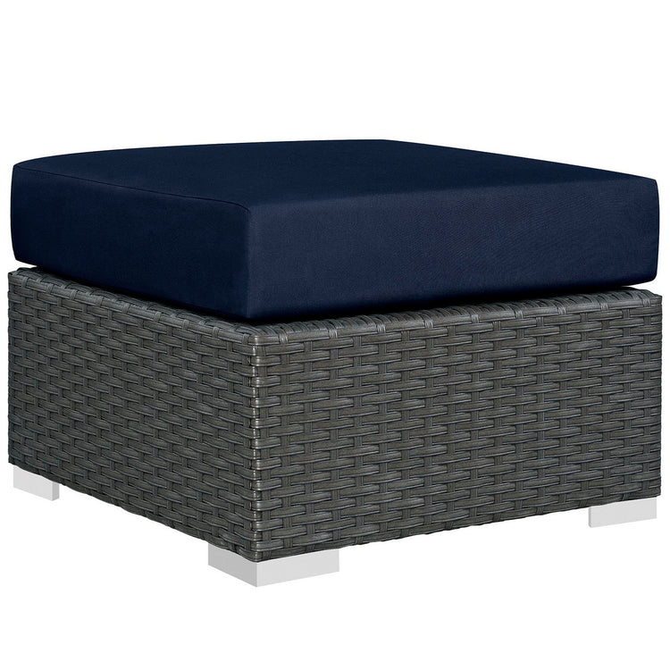 Sojourn 3 Piece Outdoor Patio Sunbrella® Sectional Set - Canvas Navy
