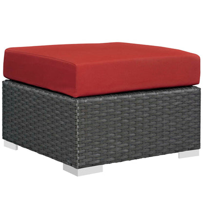 Sojourn 3 Piece Outdoor Patio Sunbrella® Sectional Set - Canvas Red