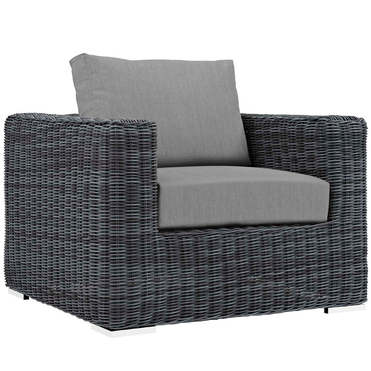 Summon 5 Piece Outdoor Patio Sunbrella® Sectional Set - Canvas Gray
