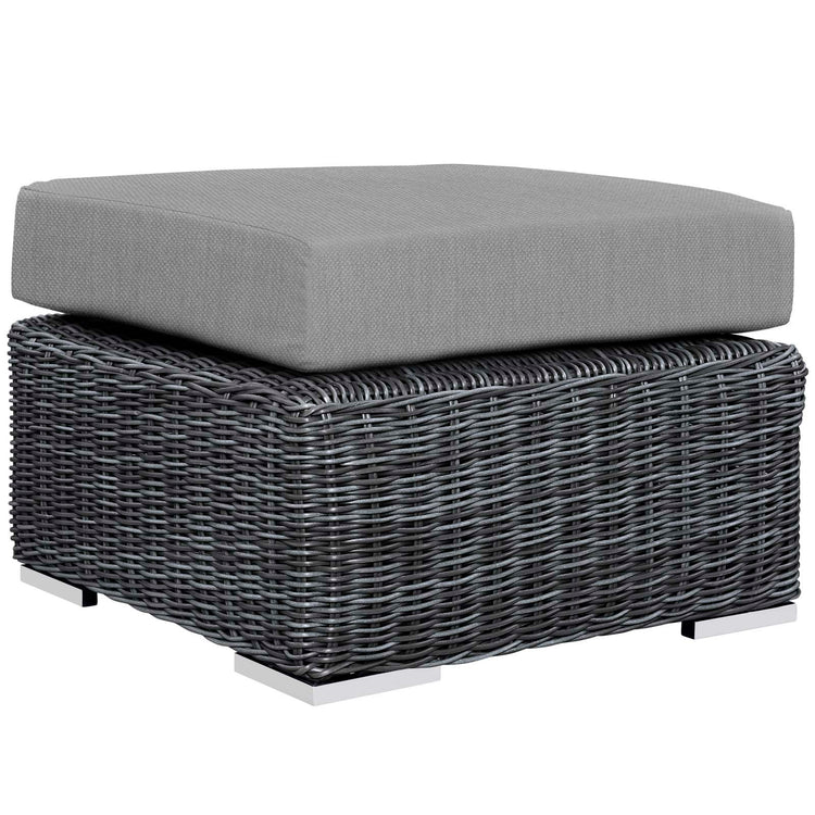 Summon 5 Piece Outdoor Patio Sunbrella® Sectional Set - Canvas Gray
