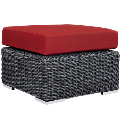 Summon 5 Piece Outdoor Patio Sunbrella® Sectional Set - Canvas Red
