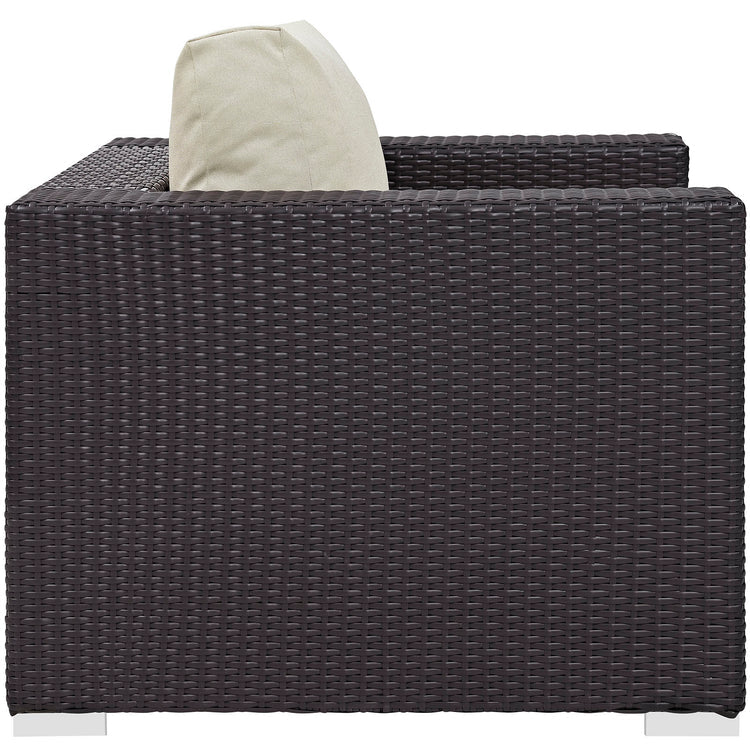 Convene Outdoor Patio Armchair - Espresso Beige