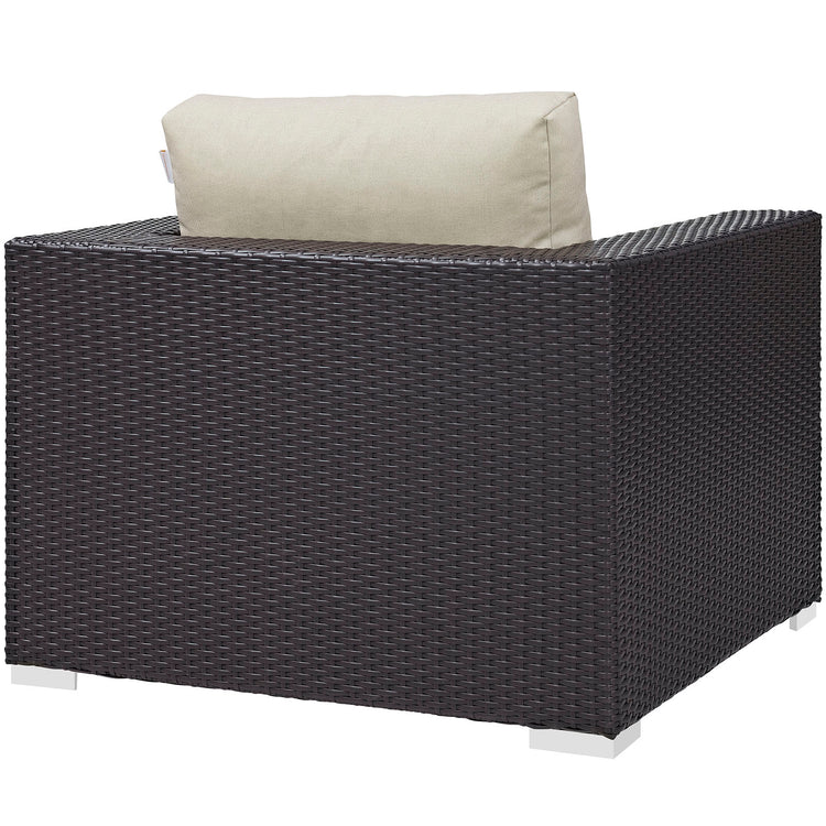 Convene 5 Piece Outdoor Patio Sectional Set - Espresso Beige
