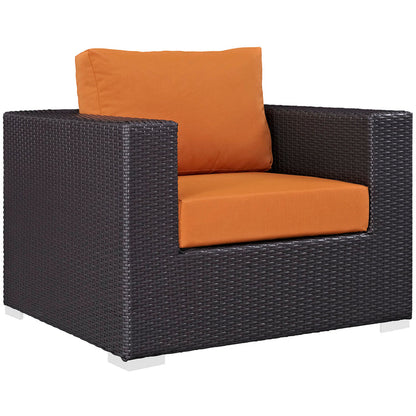 Convene Outdoor Patio Armchair - Espresso Orange